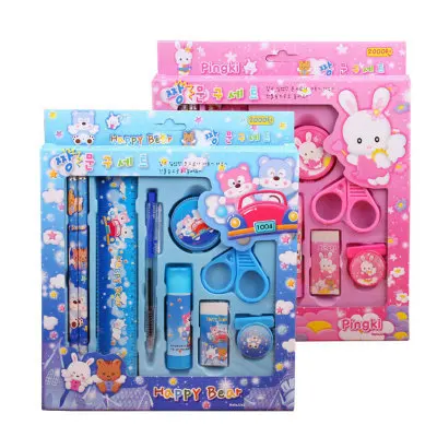Back To School Cute Cartoon Stationery Set Children Learning Prizes Student Gift Kit For Kids