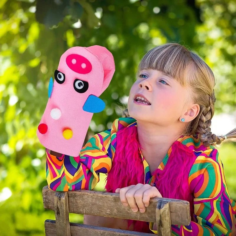 Wholesale DIY Hand Puppet Making Kit Party Supplies Art Craft Felt Sock Puppet Toys