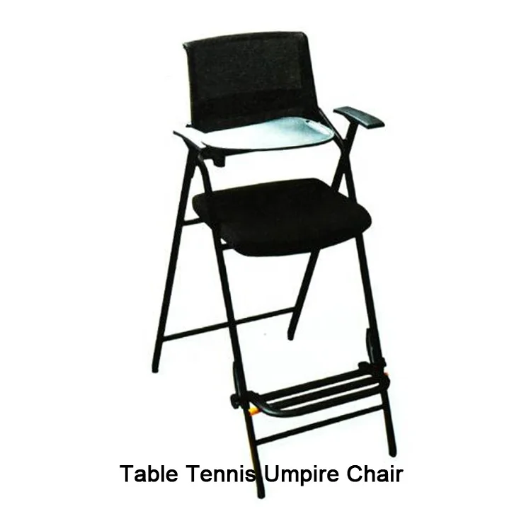 Official designated custom ping-pong referee chair OEM can foldable deputy umpire print advertisement brand chair pingpong match