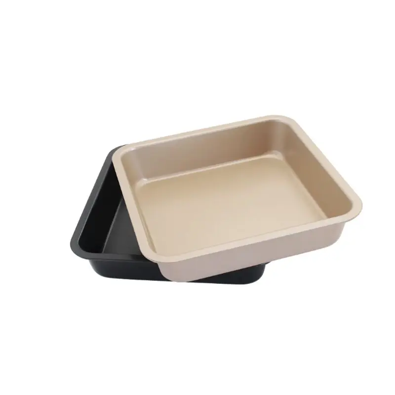 Lixsun Non-stick Coating Standard 9inch Golden Colors Square Shape Cake Pan Baking Pan