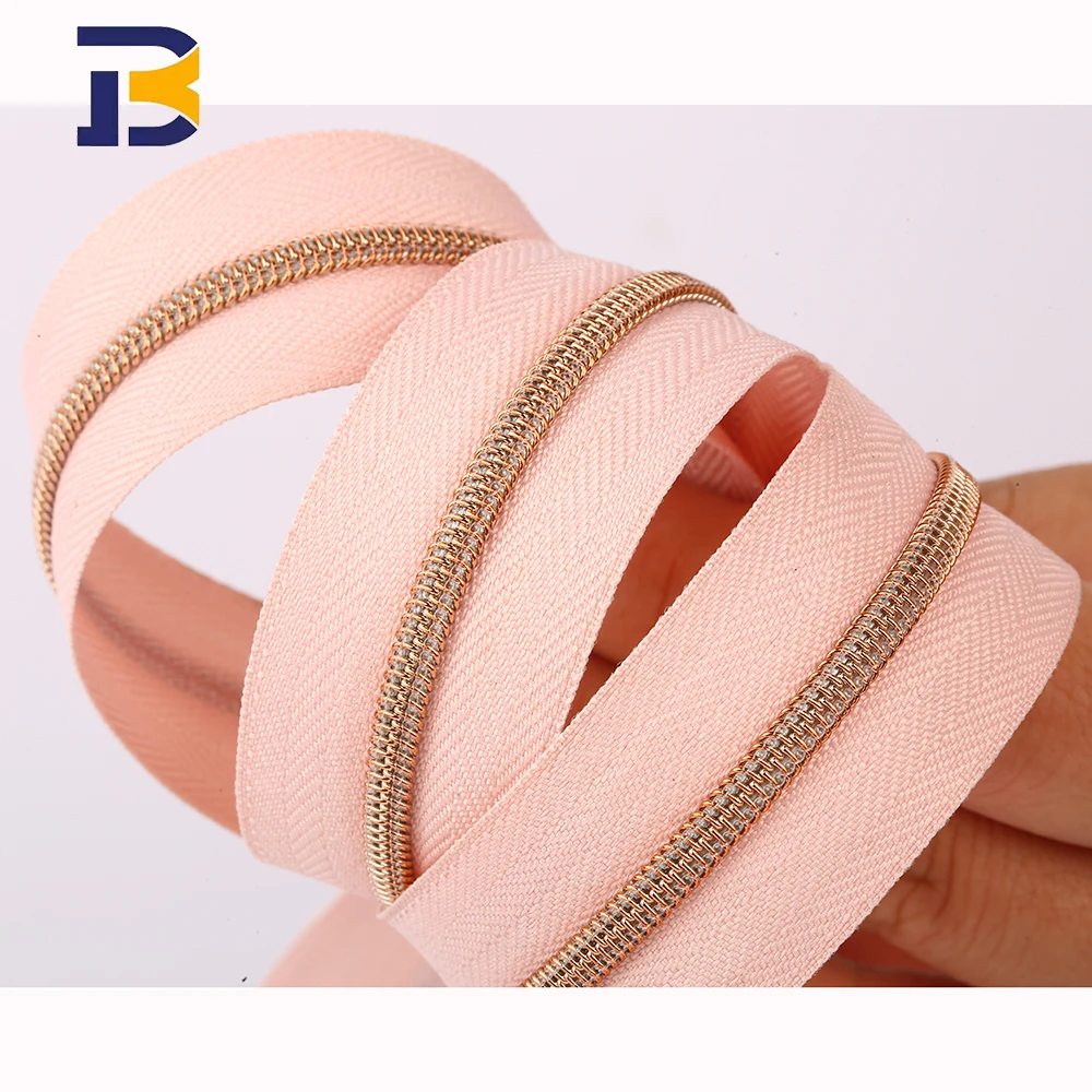 Wholesale 3# 5# 7# 8#nylon plain double needle color suitable for luggage and clothing zipper specifications can be customized.