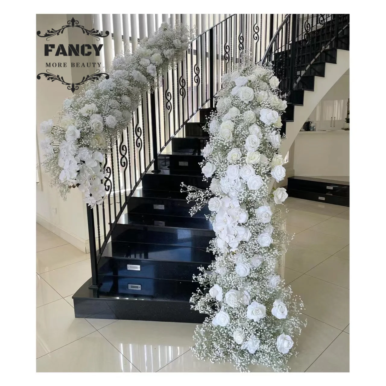 Customized length flower aisle runner stair decoration artificial flowers row runner