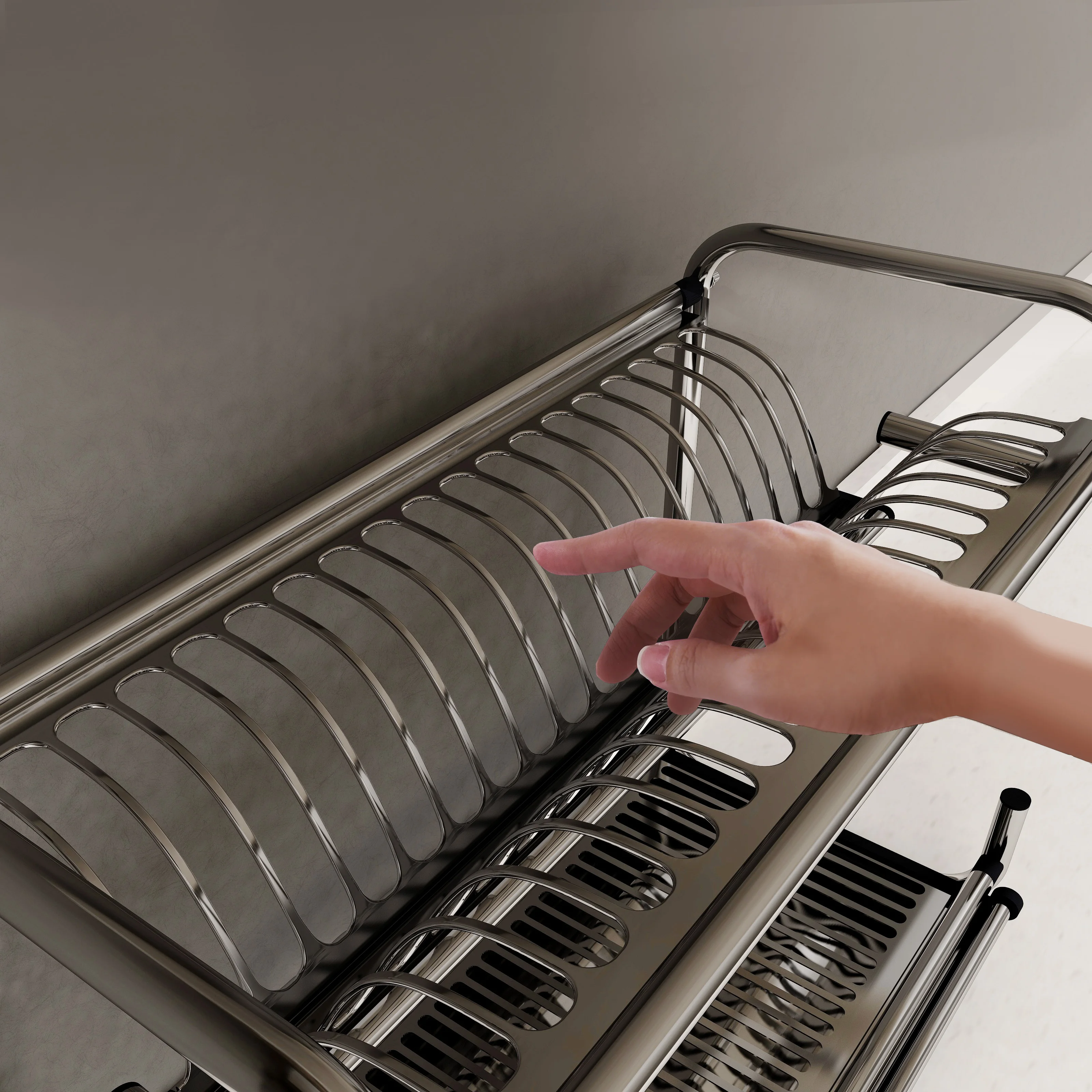 Organized storage for kitchen bowls and dishes-New patent of stainless steel dish rack kitchen