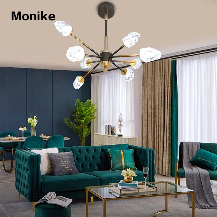 New Product Black Gold Decoration Restaurant Hotel Living Room Luxury LED Chandelier Pendant Light