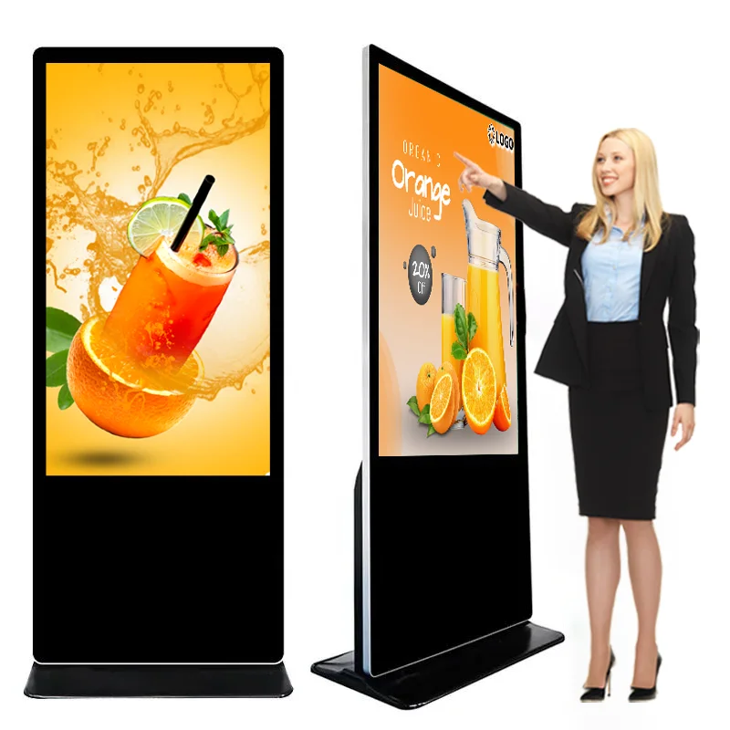 4k Vertical Monitor Totem Touch Screen Kiosk Machine 43 55 Inch Hd Lcd Advertising Player
