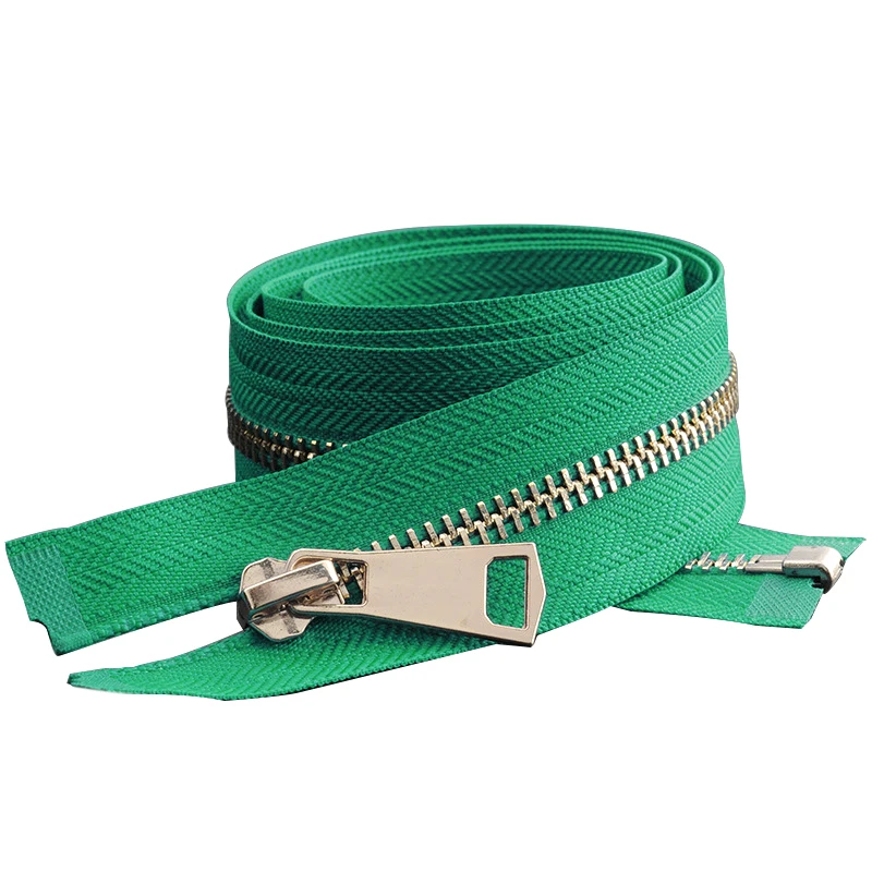 Manufacturer wholesale price high quality 5# 7# metal slider Industrial Nylon and metal zipper long chain strap Pants zipper