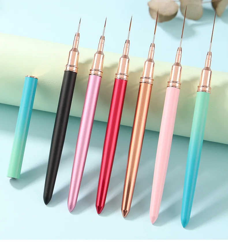 NEW Striping Nail Art Brushes set for Long Liner 5pcs/bag  colorful Hair Synthetic/Kolinsky Liner Brush 5/8/13/20/25