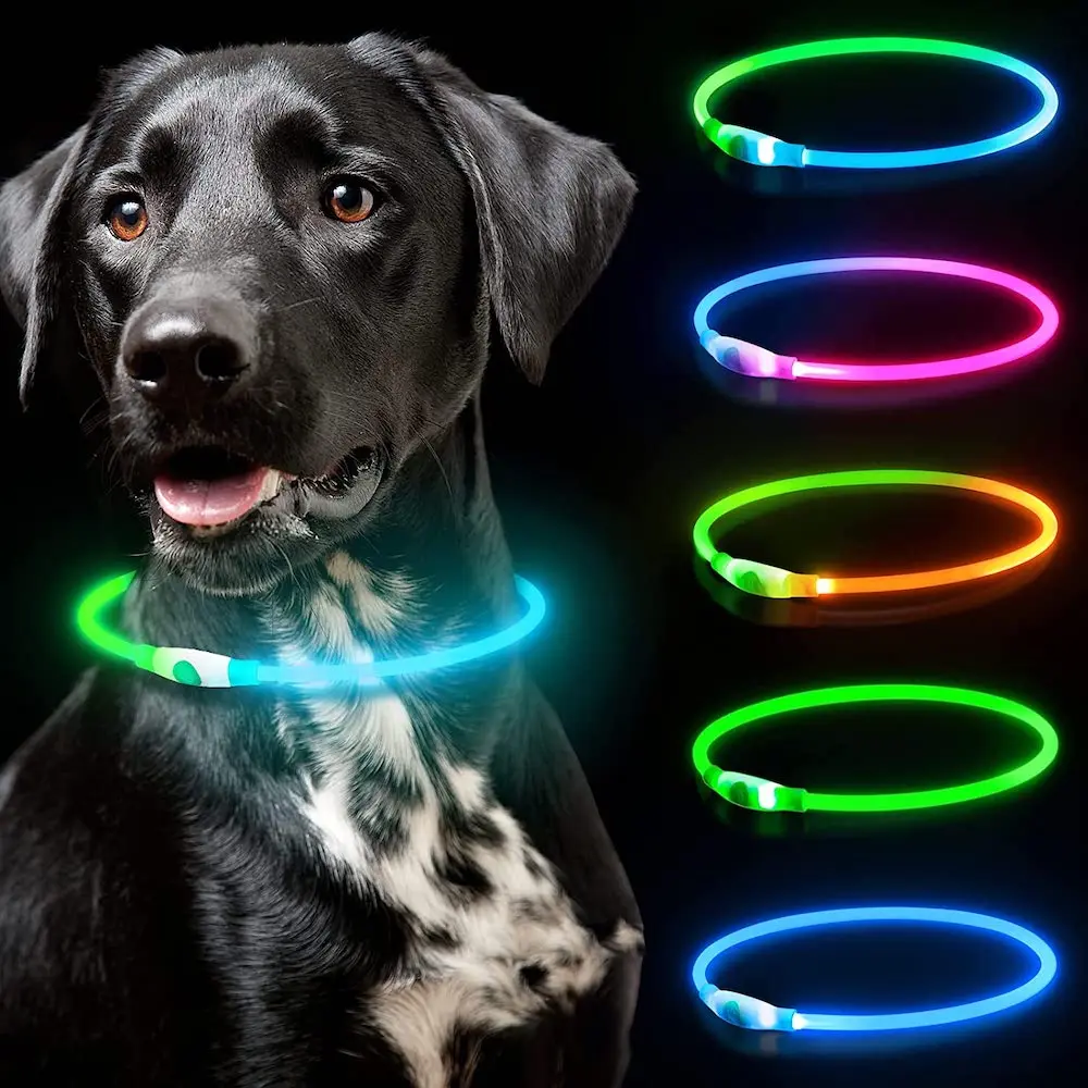 Good Pet Supplies Product Dual Color LED Dog Light Collar Waterproof Cat Night Safety Flashing Glow In Dark Pet Dog Led Collar