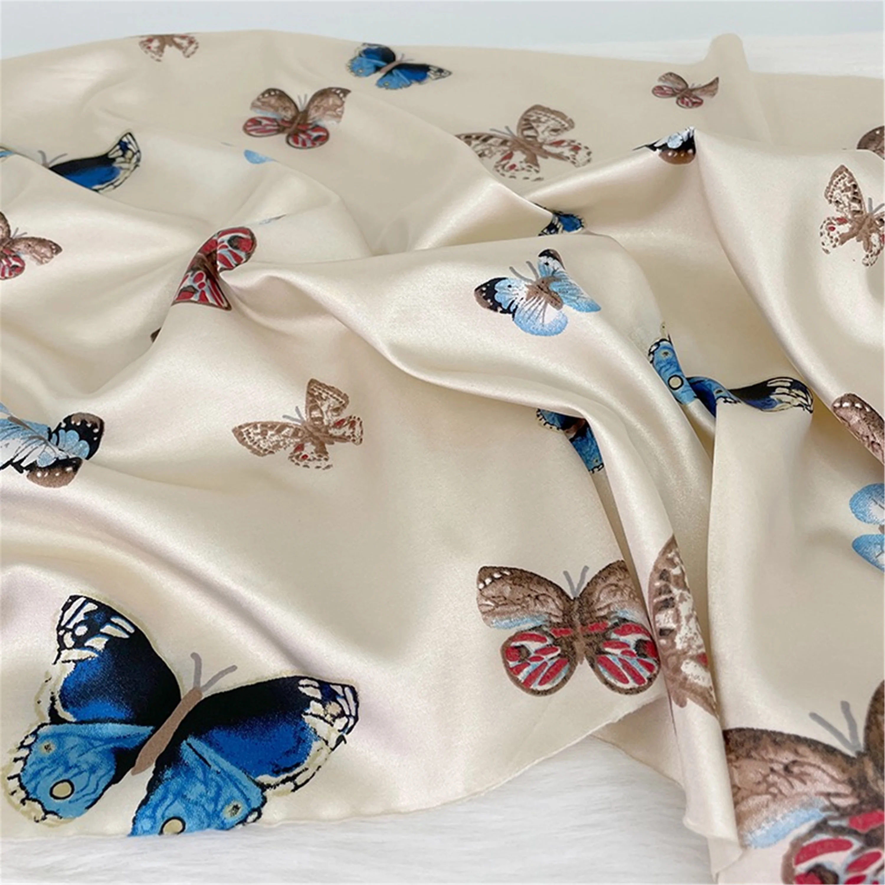 Custom Digital Printing Fabrics Silk 75D Satin 100% Polyester Fabric satin floral fabric For Clothes
