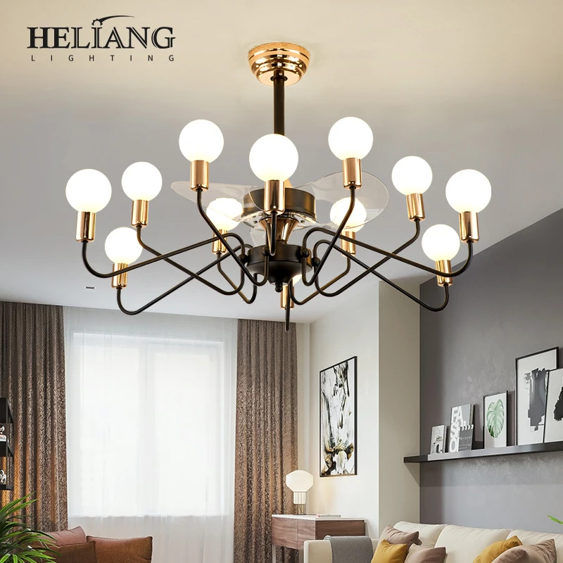 Современный потолочный вентилятор magic bean для гостиной лампа с преобразователем частоты домашний электрический столовой спальни