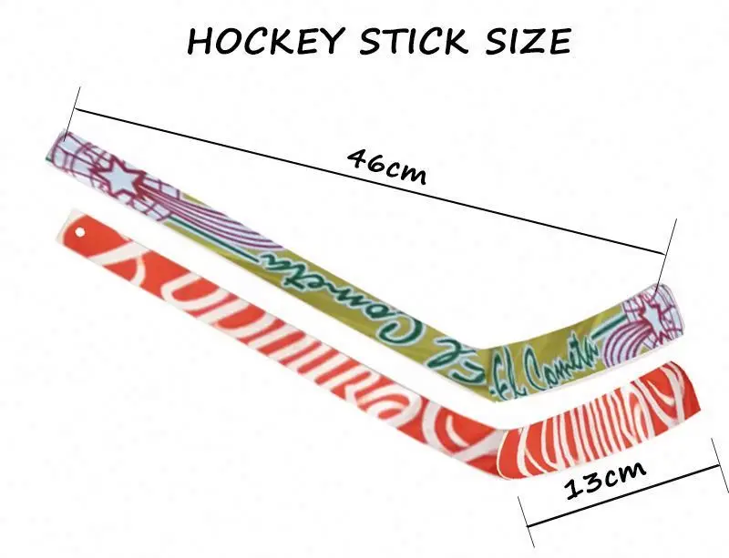 Manufacturer Supply Mini Wood Hockey Stick Any Color Full Color Print Plastic Toy Ice Hockey Stick