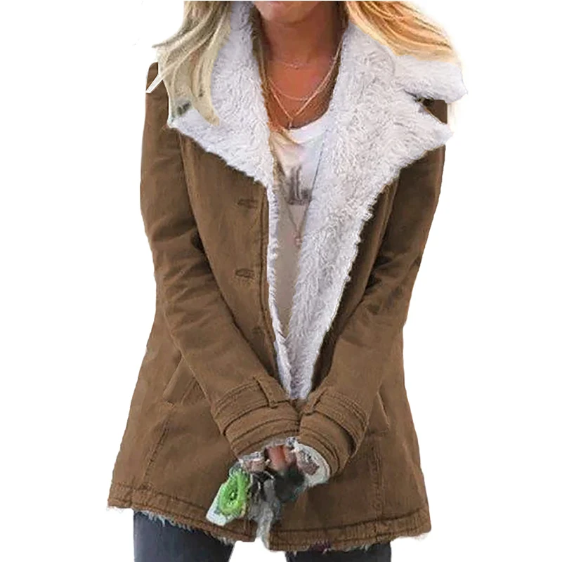 2020 Autumn Winter High Quality Jacket Lapel Collar All Denim Wool Warm Winter Coat