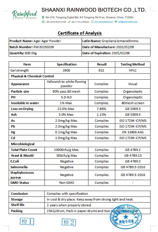 Wholesale Thickener Bulk Food Grade Agar Powder 900 1200 Strength Agar Agar