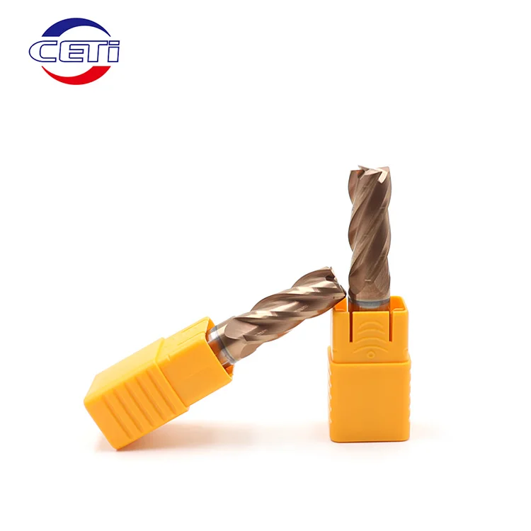 13 years factory wholesale 4 Flute 3 Flute Flat End Mills 45 55 60 65 HRC CNC Solid Carbide Milling Cutter