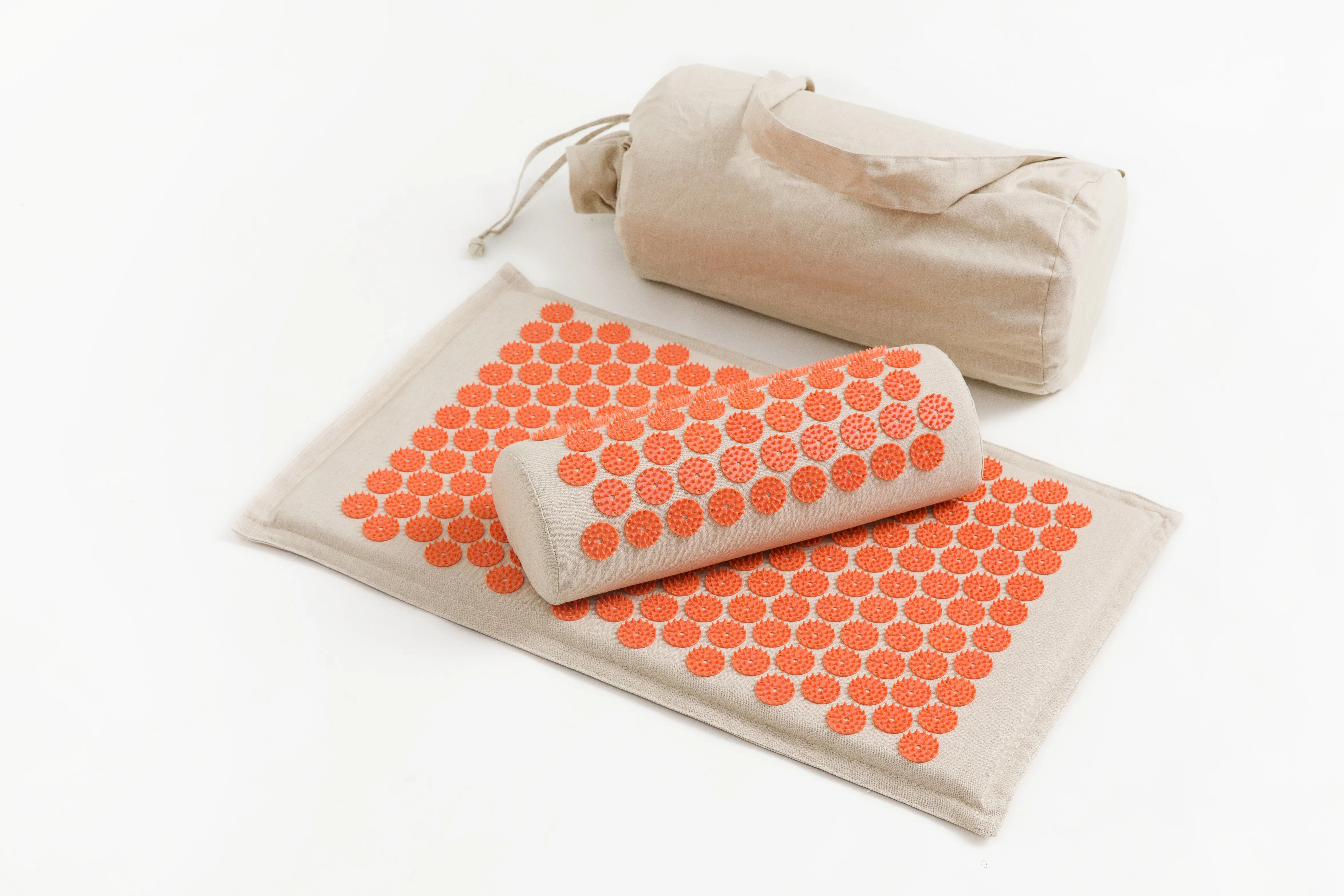 
Customized Multiple Models Foot Back Pain Healthy acupressure mat and pillow set with Bag For Muscle Relaxation Massage set 