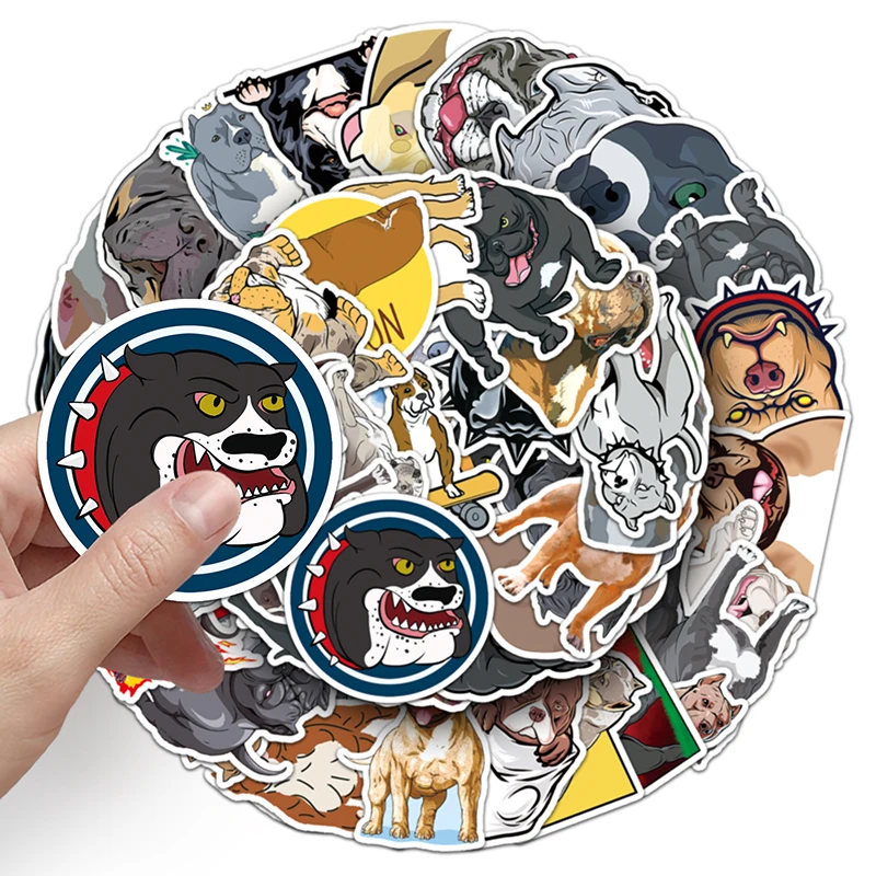 50pcs Animal Bully Dog Cartoon Stickers For iPad Phone Skateboard Ethylene Waterproof Decorative Sticker