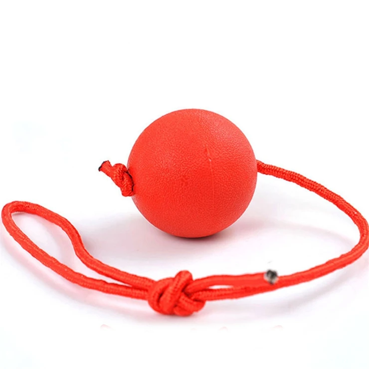 Hot Sale Pet Molar Toy with Rope Rubber Dog Toy Ball Dog Training bite Resistant Ball Solid Bouncy Ball