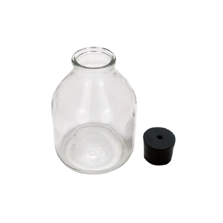 650ML Plants Tissue Cuture Vessels Glass Seedling Bottle with Rubber Stopper lid