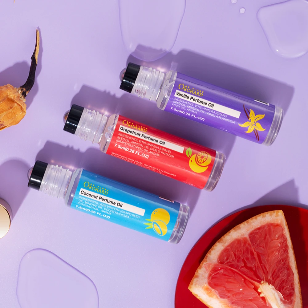 Wholesale Long Lasting Designer Brand Oils Perfume Vanilla/Coconut/Grapefruit Roll On Perfume Oil