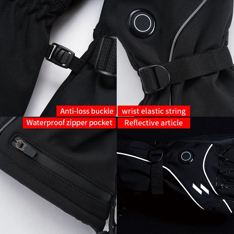 Heated Rechargeable Battery Snowboard Motorcycle Racing Cycling Freezer Winter gloves custom for women