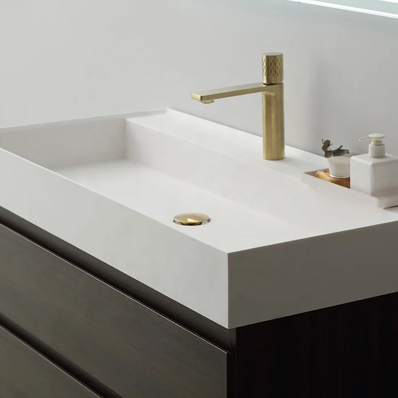 
36 in Italian design real solid wood modern floating bathroom vanity with sink 36 inch wall-mounted bathroom furniture 