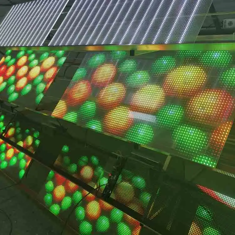 Flexible  transparency adhesive LED Film Screen  thin Advertising Video Wall P4 DC5V WE2121RGB 16bit