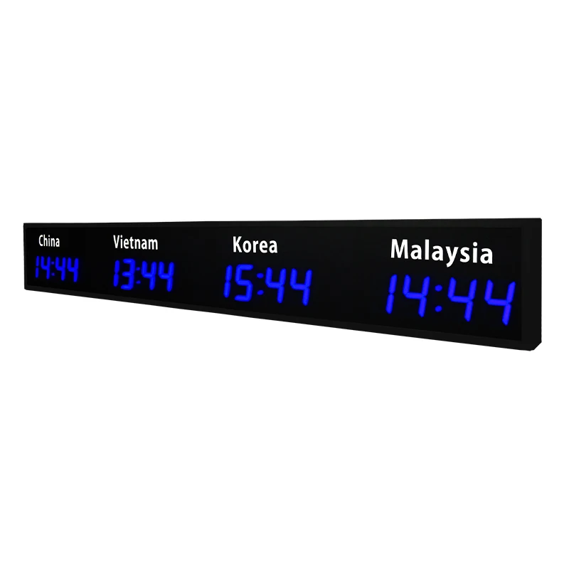 CHEETIE CP034 Different City Names LED World Time Clock 2.3 Inch Digital Multi Time Zone Wall Clock