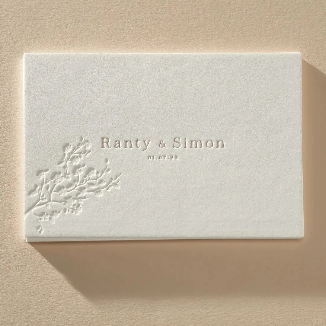 Wholesale Luxury Foil Gold Letterpress Greeting Card Custom Business Card Debossed Thank You Cards With Envelopes