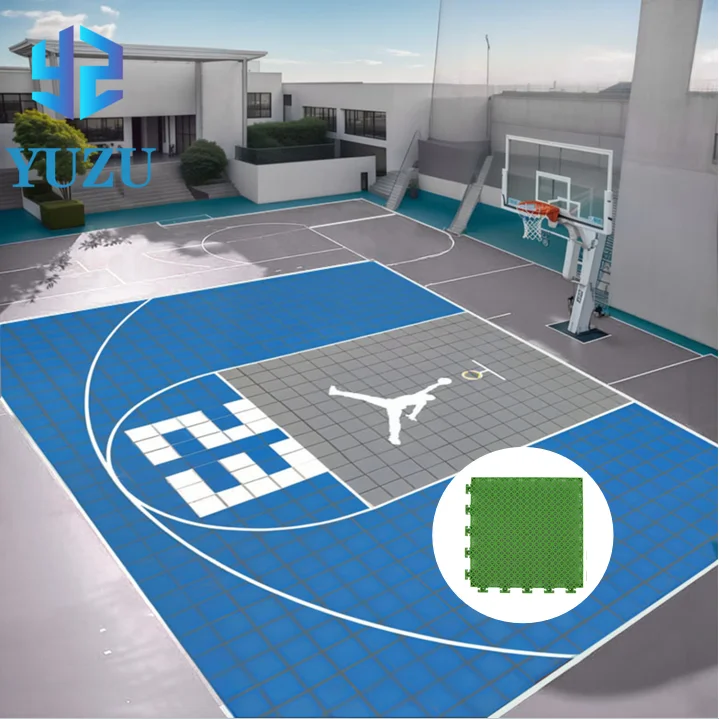 Hi-q длинная гарантия уличный портативный пластиковый модульный резиновый коврик для баскетбольной площадки и PP пиклбольная напольная плитка