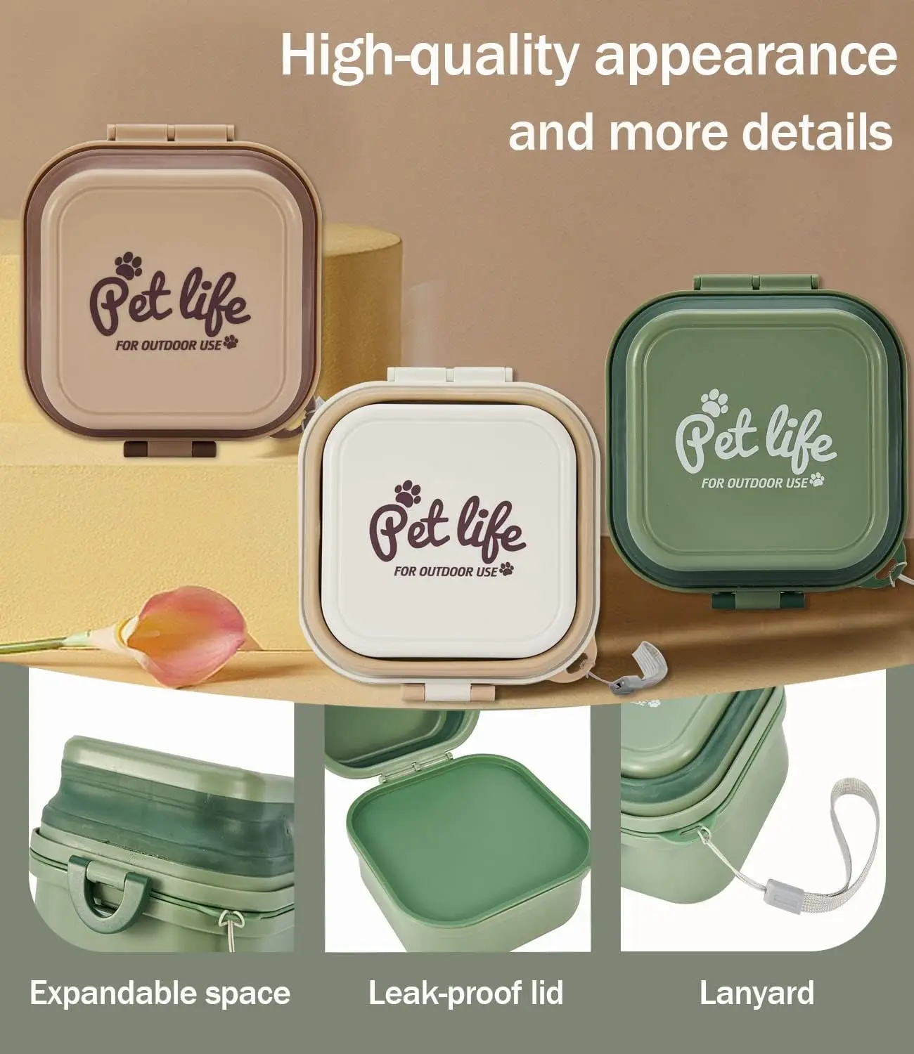 Hot Sale Plastic Silicon Folding Collapsible Pet Travel Food Storage Container Water Container Water Bowl Pet Bowls