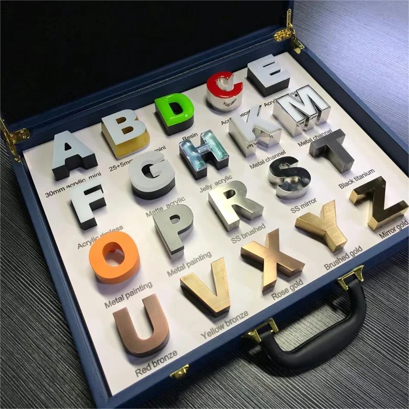 Custom Business Led Sample Box Outdoor Advertising Light up Letters Led Sign Indoor Office Logo Sign