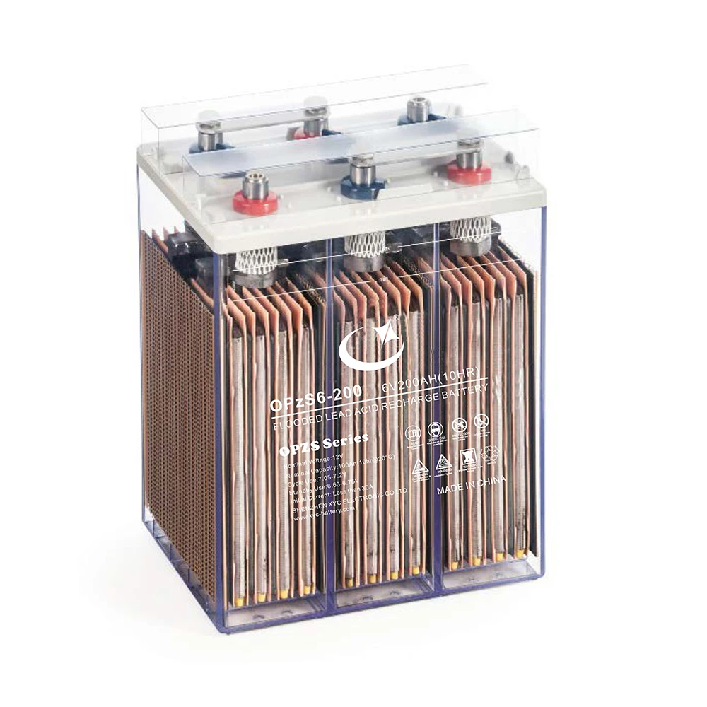 6V 4 OPzS200 Tubular Flooded Stationary Batteries for Industrial Battery Banks 6V 200AH