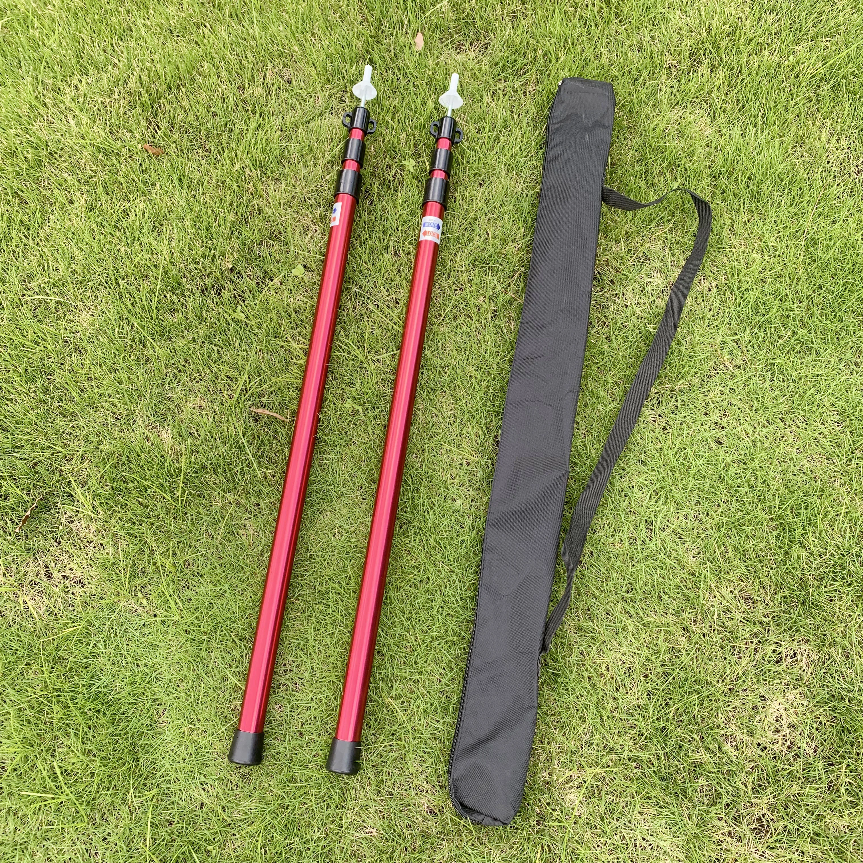 230cm Red And Black Anodizing Color Telescopic Awning Tent Pole With Carry Bag