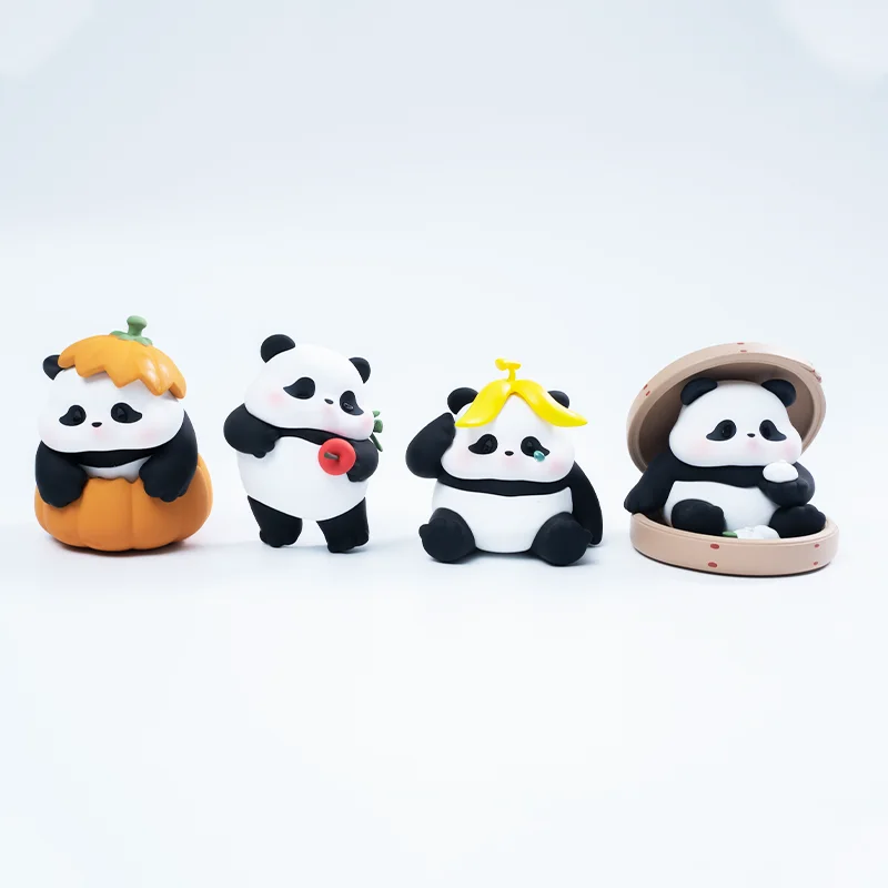Cute figure panda funny pvc plastic panda figure toys in Manufacture