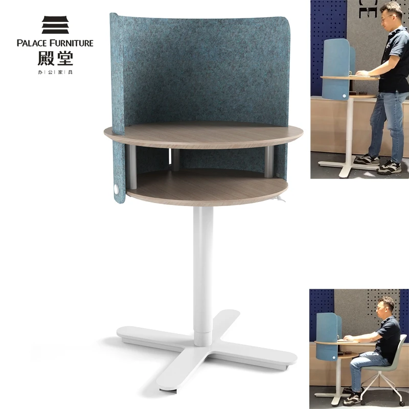 Suppliers Mini Studio Acoustics Office Computer Desk Wood Movable Metal Leg Adjustable Height Work Stand Lift Table