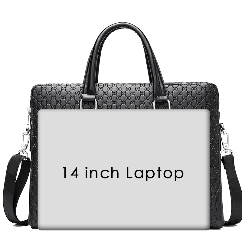 Мужской портфель с тиснением, Классическая прочная и износостойкая офисная сумка из искусственной кожи с изображением старых узоров, портфель на плечо