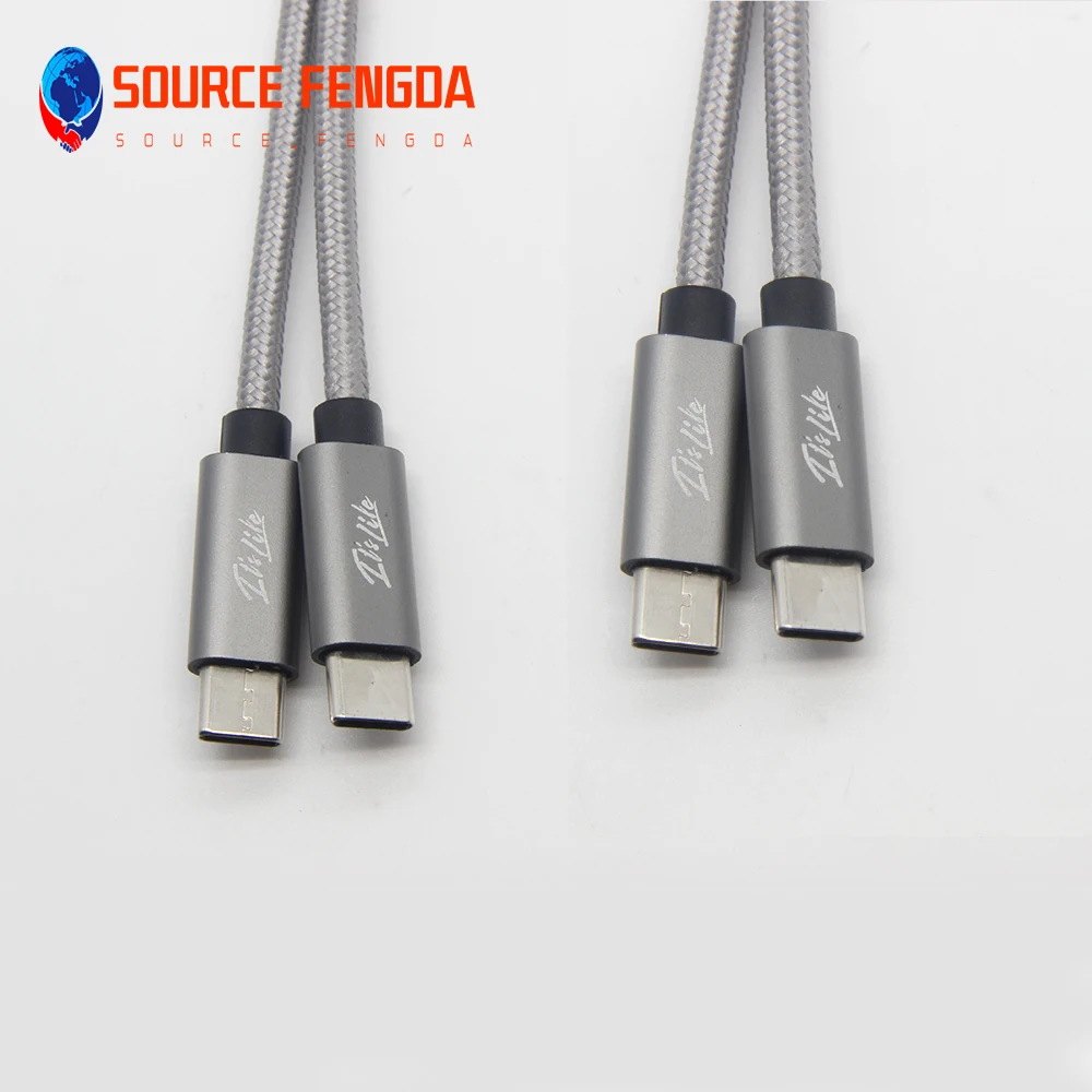 Aluminum 5A  Fast Charging USB type C to Usb type C cable High Speed Data Syncing USB C 3.0 cable