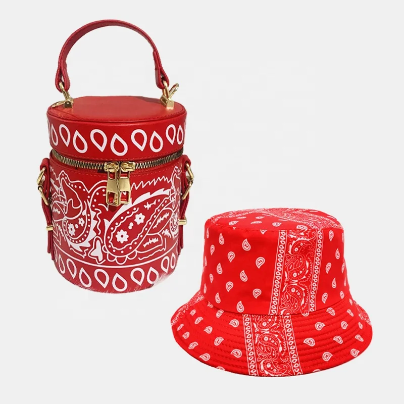  2021Luxury purse and hat set Designer print bucket hats ladies hand bags Shoulder paisley Bag Women purses handbags