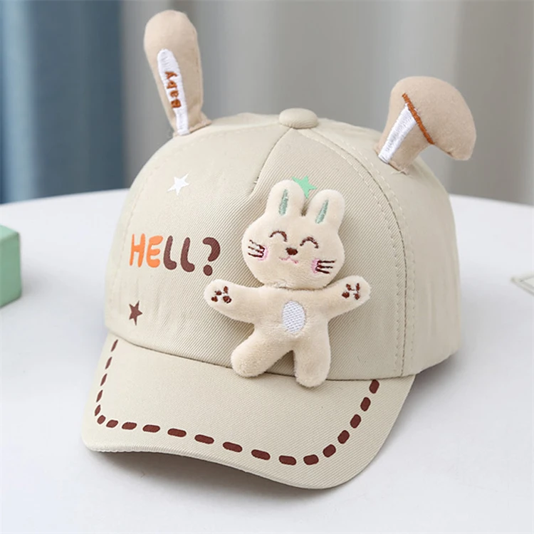 Spring and Autumn 6-24 Months Boys and Girls HELLO Rabbit Doll Duck Hat Baseball Hat Sun Protection Hat