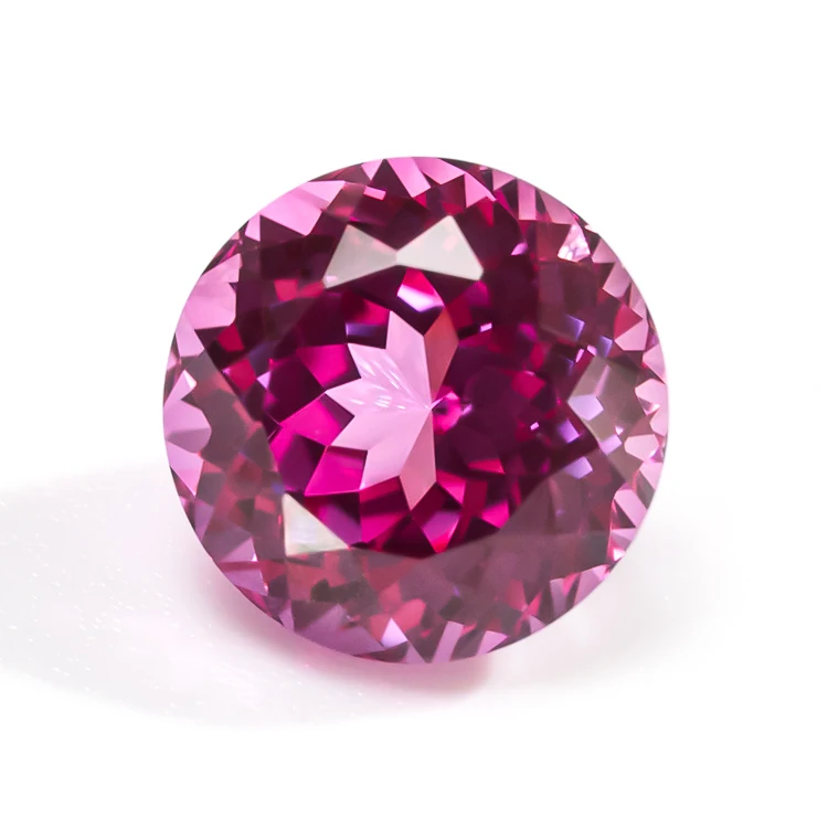 Redleaf Gems Wholesale Price Lab Created Loose Gemstone Czochralsky method Round Shape Lab Grown Sapphire