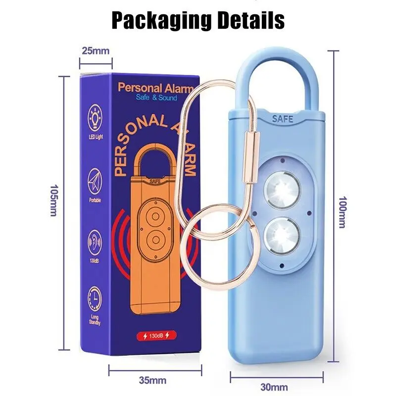 Personal Self Defense Alarm,130db Self Defense Siren Safety Alarm For Women Girl, Personal Keychain Alarm