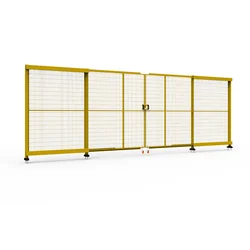 Machine guards and machine guarding systems fence sliding door