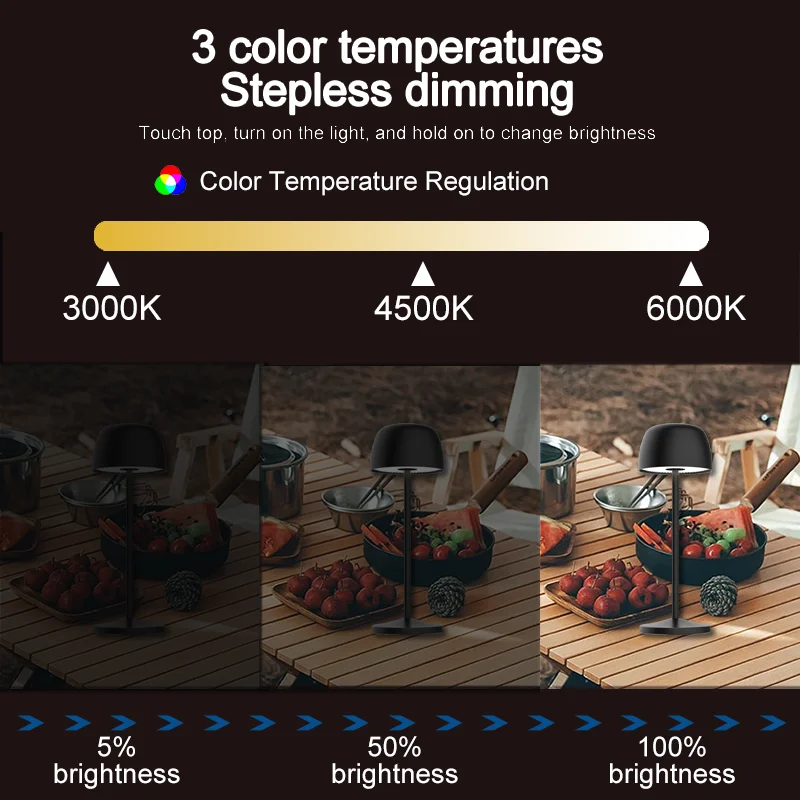 Best Selling Touch Dimming Multi-function Led Designer Simple Design Rechargeable Led Table Lamp