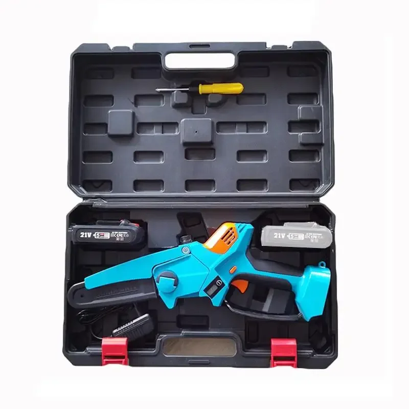 6inch Portable  Light Lithium Chain saw Battery Garden Tool Wood Cutting Mini Electric Chainsaw