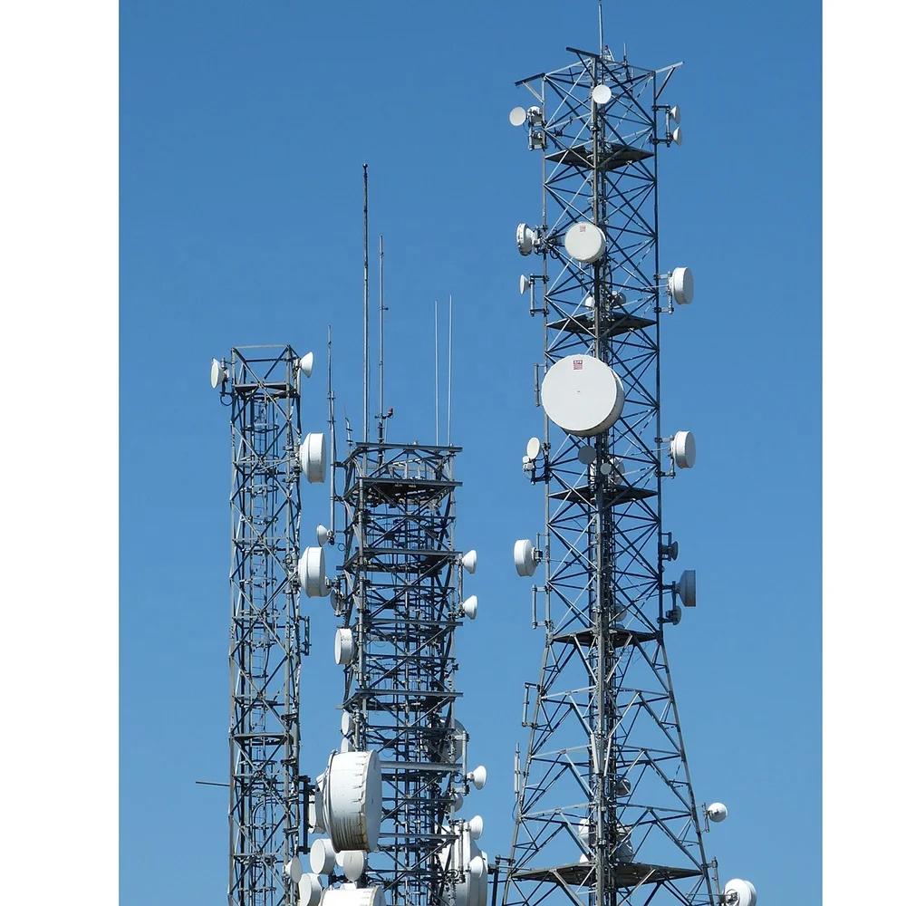 Galvanised High-Mast Telecom Communication Tower 15-20km WiFi Range 3-Legs Tube Long Distance Steel Lattice GSM Antenna