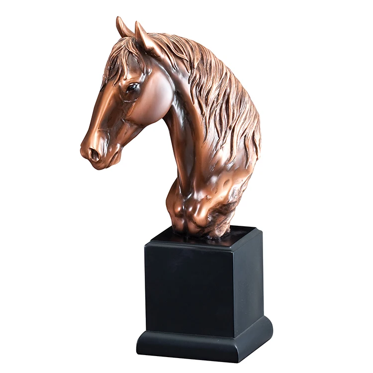 Popular Design Home Decoration Modern Design Art Craft Table Size Resin Horse Head