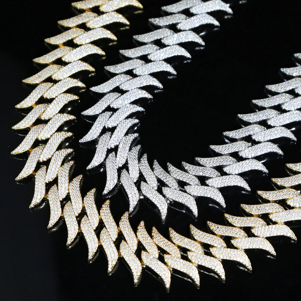 luxury wide big heavy chain for men hip hop rock 30mm spike cuban link chain necklace