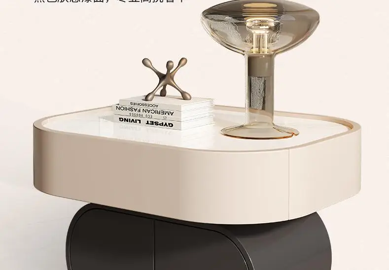 Роскошный светлый прикроватный столик современный простой круглый из массива дерева с Красной