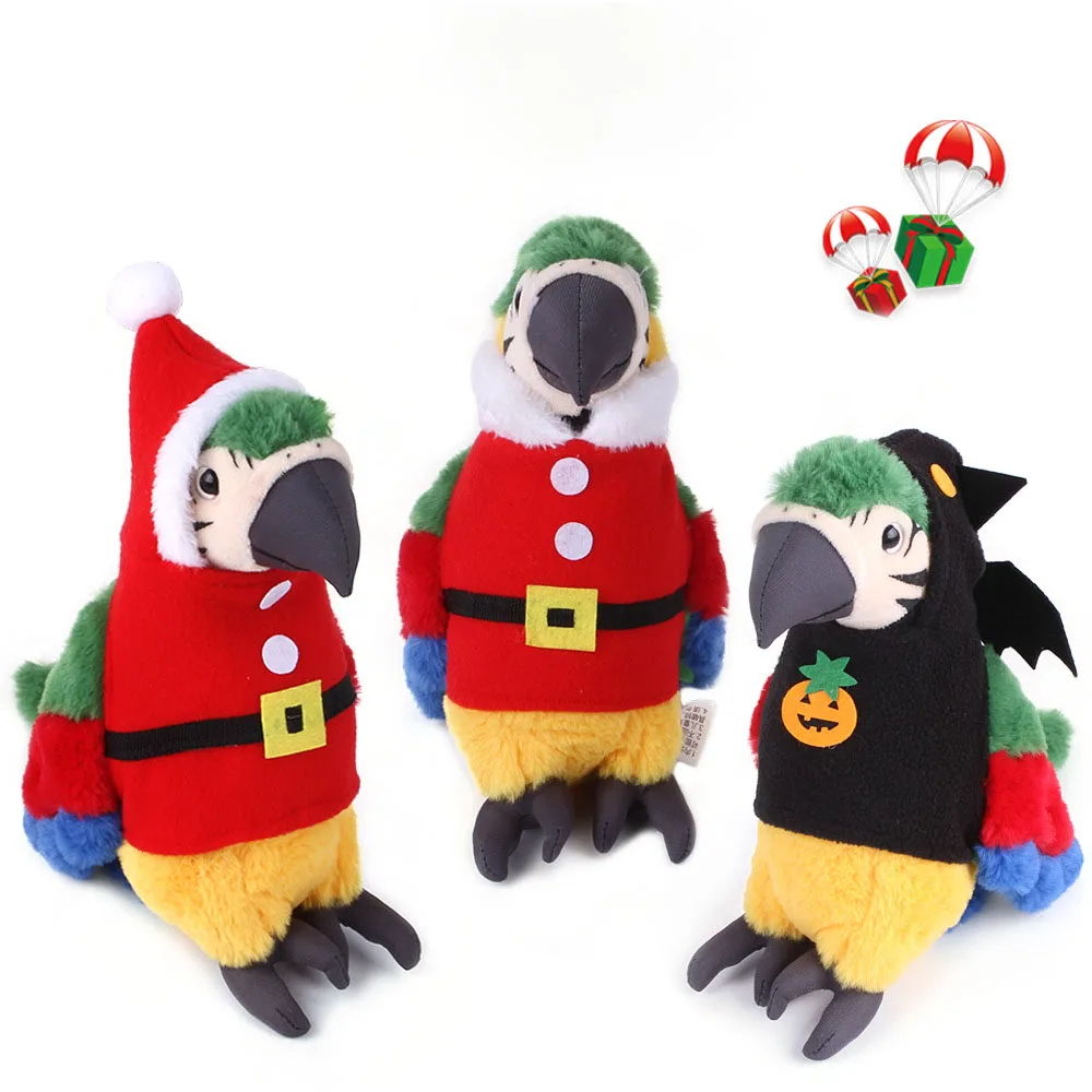 Bird Autumn and Winter Thick Warm Clothes Parrot Flying Suit Christmas Decorative Clothing Santa Costume with Hood