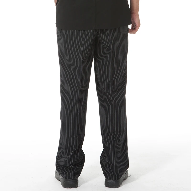 
CHECKEDOUT black Kitchen clothing stripe trousers chef pants for hotel and restaurants 